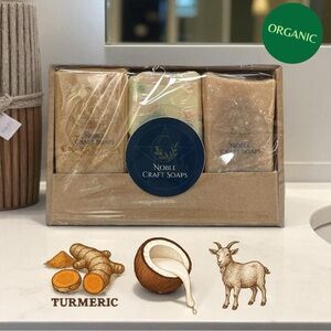 Organic Hand Soap Set - Brown, Cream